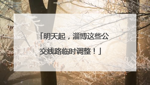 明天起，淄博这些公交线路临时调整！