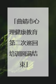 曲靖市心理健康教育第二次巡回培训圆满结束