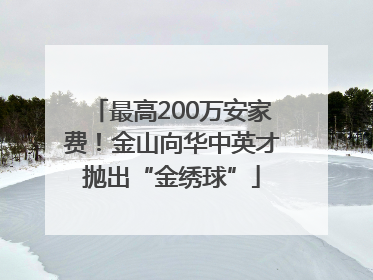 最高200万安家费！金山向华中英才抛出“金绣球”