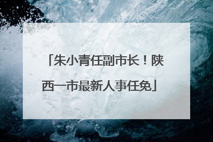 朱小青任副市长！陕西一市最新人事任免