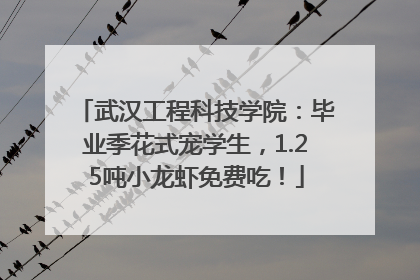 武汉工程科技学院：毕业季花式宠学生，1.25吨小龙虾免费吃！