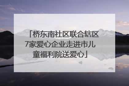 桥东南社区联合辖区7家爱心企业走进市儿童福利院送爱心