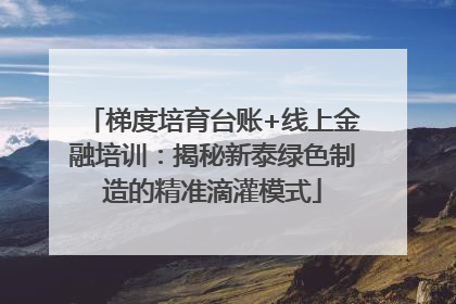 梯度培育台账+线上金融培训：揭秘新泰绿色制造的精准滴灌模式
