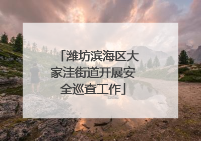 潍坊滨海区大家洼街道开展安全巡查工作