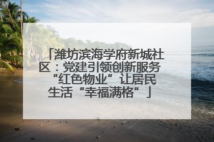 潍坊滨海学府新城社区：党建引领创新服务 “红色物业”让居民生活“幸福满格”