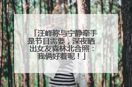 汪峰称与宁静牵手是节目需要，深夜晒出女友森林北合照：我俩好着呢！