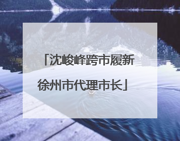 沈峻峰跨市履新徐州市代理市长