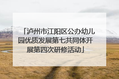 泸州市江阳区公办幼儿园优质发展第七共同体开展第四次研修活动