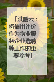 洪鹏云：将信用评价作为物业服务企业选聘等工作的重要参考
