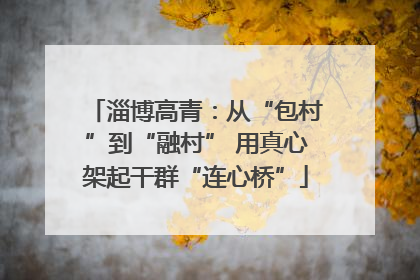 淄博高青：从“包村”到“融村” 用真心架起干群“连心桥”