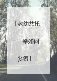 老幼共托：一举如何多得