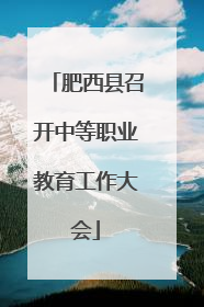 肥西县召开中等职业教育工作大会