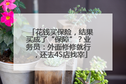 花钱买保险，结果买成了“保障”？业务员：外面修修就行，还去4S店找宰