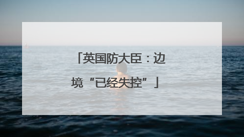 英国防大臣：边境“已经失控”