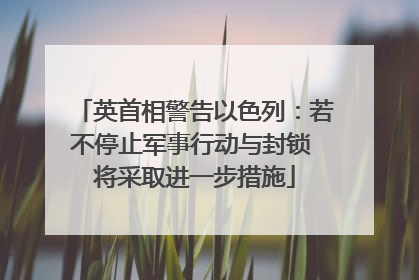 英首相警告以色列：若不停止军事行动与封锁 将采取进一步措施