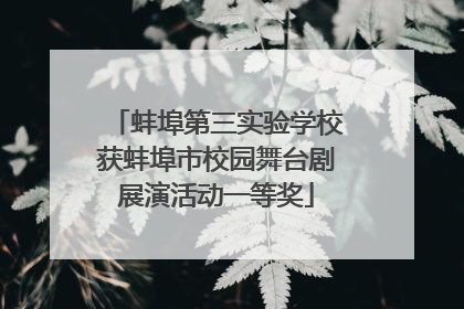 蚌埠第三实验学校获蚌埠市校园舞台剧展演活动一等奖
