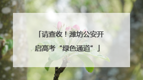 请查收！潍坊公安开启高考“绿色通道”