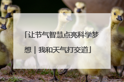 让节气智慧点亮科学梦想｜我和天气打交道
