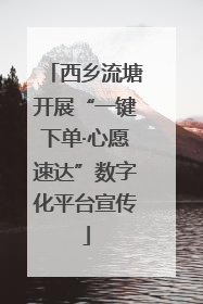 西乡流塘开展“一键下单·心愿速达”数字化平台宣传
