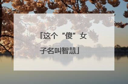 这个“傻”女子名叫智慧