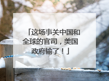 这场事关中国和全球的官司，美国政府输了！