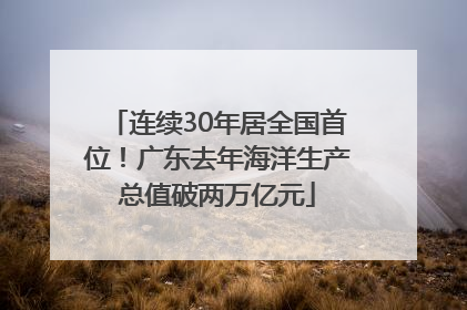 连续30年居全国首位！广东去年海洋生产总值破两万亿元