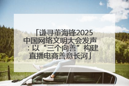 谦寻董海锋2025中国网络文明大会发声：以“三个向善”构建直播电商善意长河