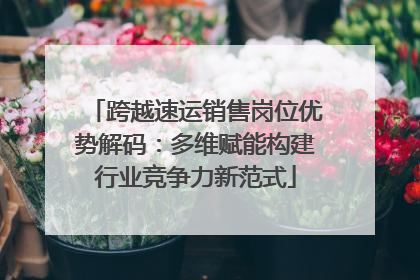跨越速运销售岗位优势解码：多维赋能构建行业竞争力新范式