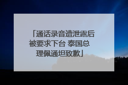 通话录音遭泄露后被要求下台 泰国总理佩通坦致歉