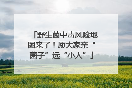 野生菌中毒风险地图来了！愿大家亲“菌子”远“小人”