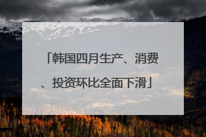 韩国四月生产、消费、投资环比全面下滑