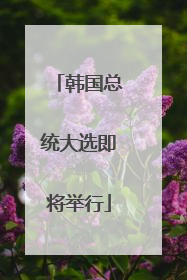 韩国总统大选即将举行