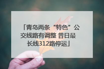 青岛两条“特色”公交线路有调整 昔日最长线312路停运