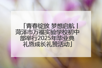 青春绽放 梦想启航丨菏泽市万福实验学校初中部举行2025年毕业典礼暨成长礼赞活动