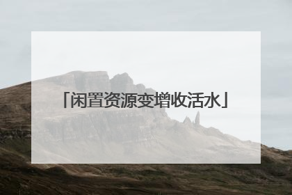 闲置资源变增收活水