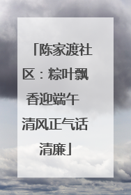 陈家渡社区：粽叶飘香迎端午 清风正气话清廉