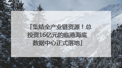 集结全产业链资源！总投资16亿元的临港海底数据中心正式落地
