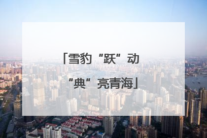 雪豹“跃”动 “典”亮青海