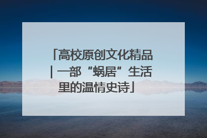 高校原创文化精品｜一部“蜗居”生活里的温情史诗