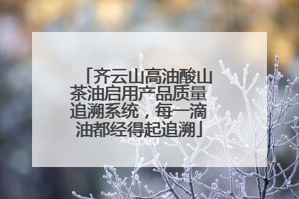 齐云山高油酸山茶油启用产品质量追溯系统，每一滴油都经得起追溯