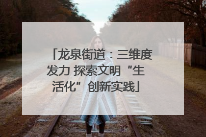 龙泉街道：三维度发力 探索文明“生活化”创新实践