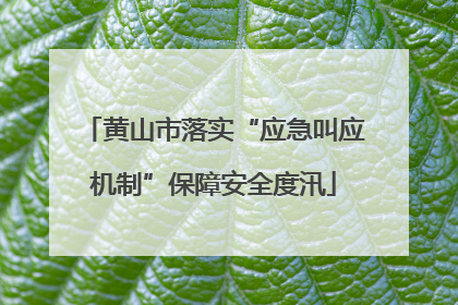 黄山市落实“应急叫应机制”保障安全度汛
