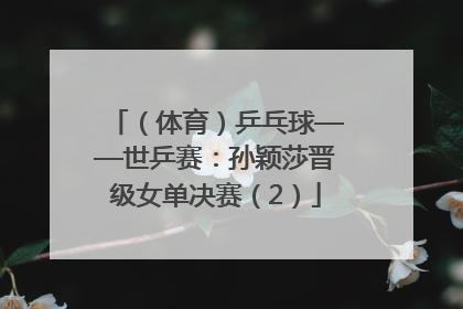 （体育）乒乓球——世乒赛：孙颖莎晋级女单决赛（2）