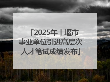 2025年十堰市事业单位引进高层次人才笔试成绩发布