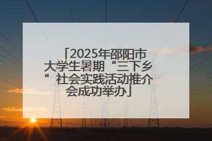 2025年邵阳市大学生暑期“三下乡”社会实践活动推介会成功举办