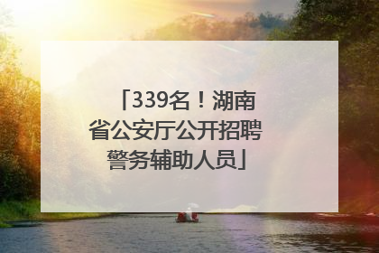 339名！湖南省公安厅公开招聘警务辅助人员