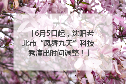 6月5日起，沈阳老北市“凤舞九天”科技秀演出时间调整！